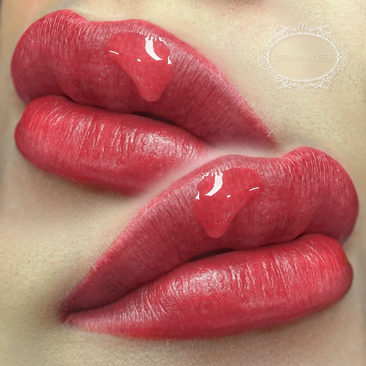 Lip blush micropigmentation at Dermabless Miami.